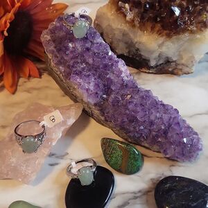 Natural Prehnite Gemstone Ring